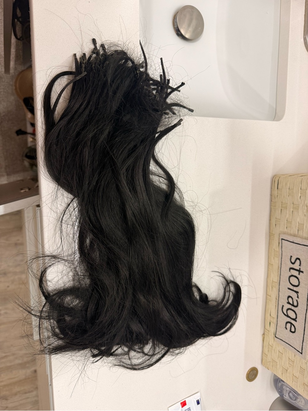 Black K tip 100% human hair extensions